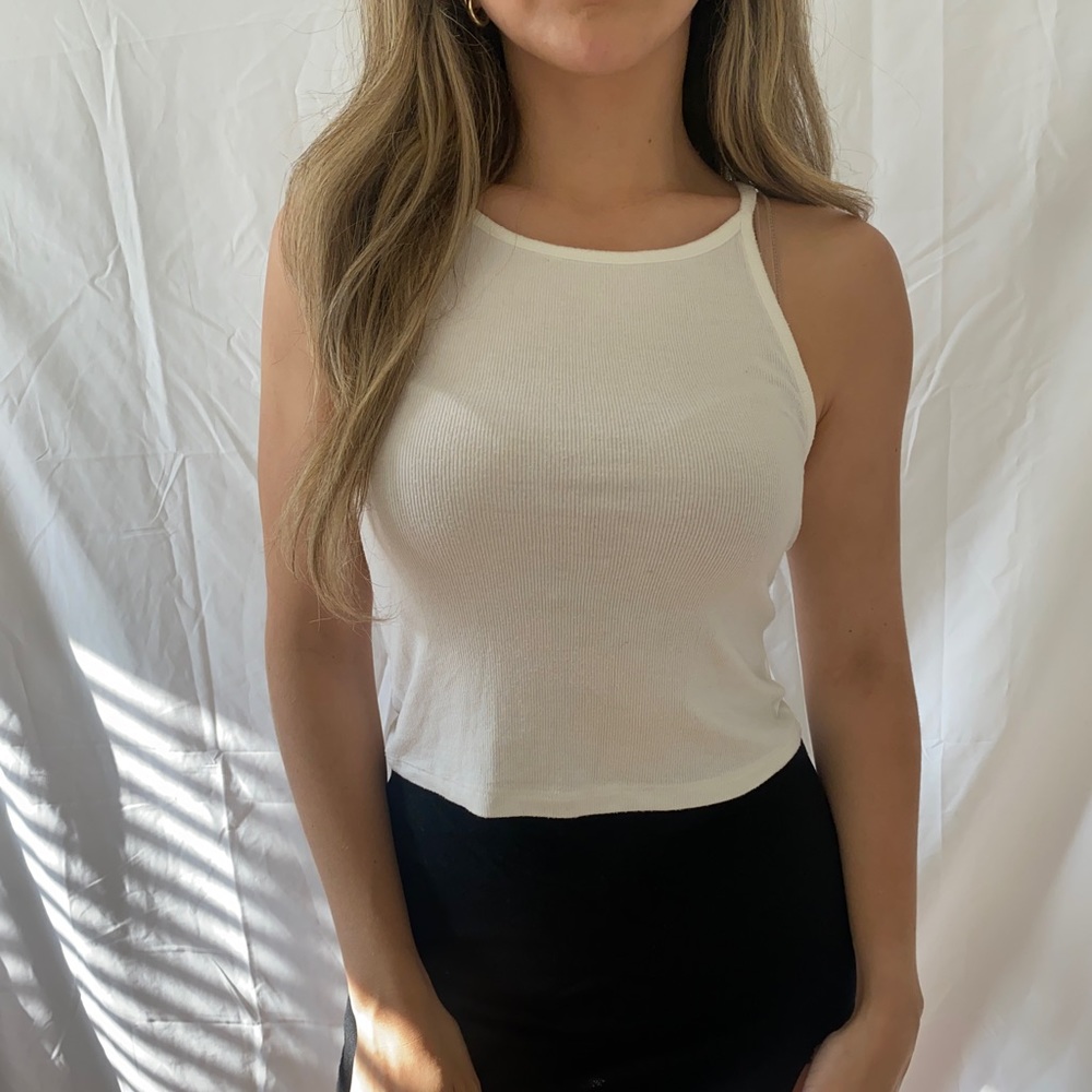 White halter top